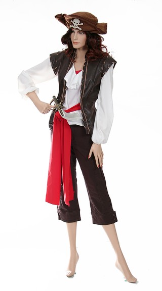 Piratenkostüm Damen Braun im Kostümverleih Fantastico mieten - Fantastico